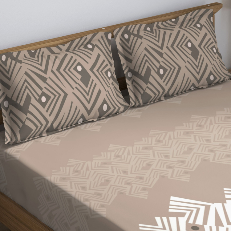 D'DECOR Ecosoft Org Printed 3-Piece King-Size Bedsheet Set - 274 x 274 cm