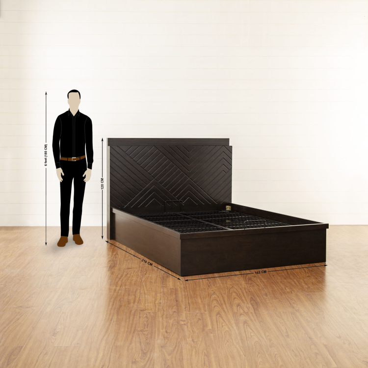 Petals Geneva Queen Size Bed with Hydraulic Storage - 150 x 195 cm
