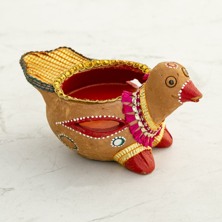 Utsav Vara Embellished Bird Diya - Set of 2