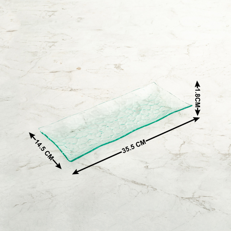 Costa-Cassidy Textured Transparent Glass Serving Tray