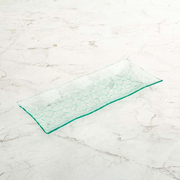Costa-Cassidy Textured Transparent Glass Serving Tray