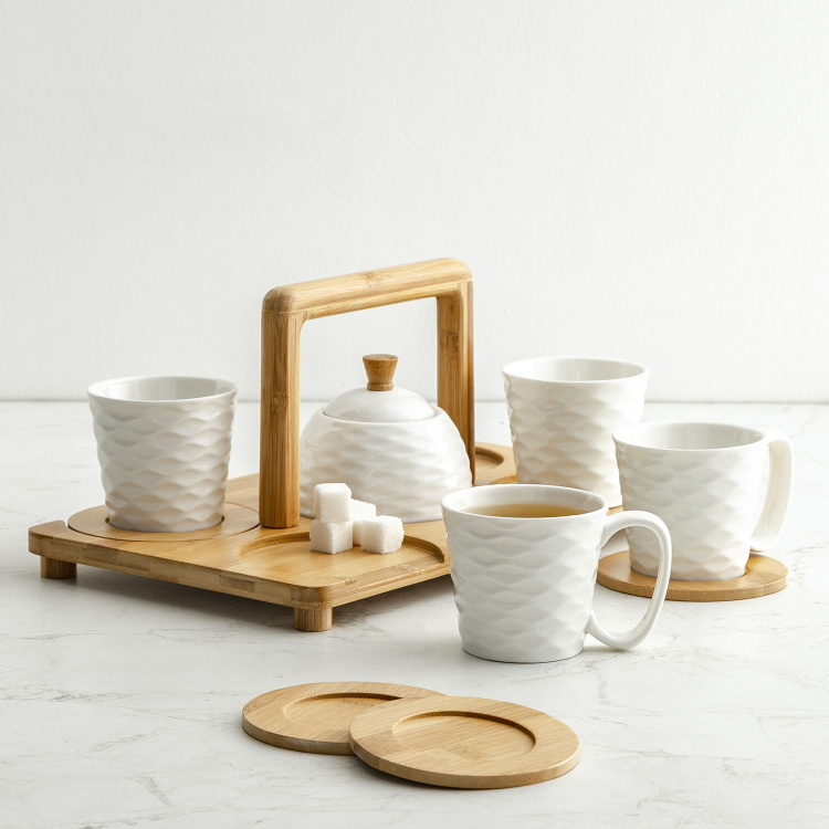 Rhodes-Camolin Solid Tea set  - Porcelain - White