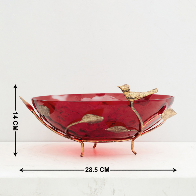 Splendid 2-Pc. Textured Bird and Leaf Decorative Bowl