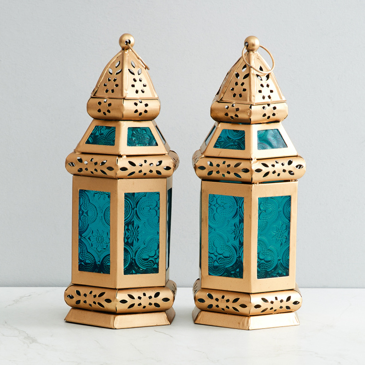 Rigel Set of 2 Textured Morrocan Lantern