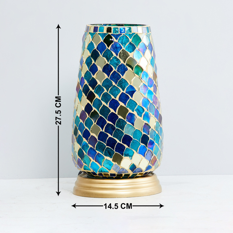 Splendid Mosaic Lamp with a Plug  Metal Single Pc - 18 cm L x 18 cm W x 27.5 cm H