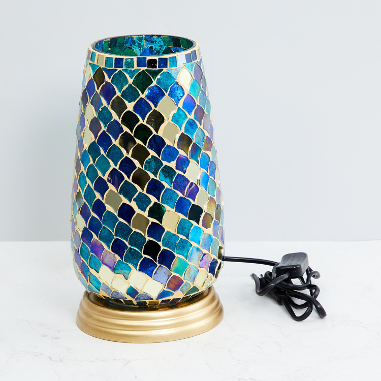 Splendid Mosaic Lamp with a Plug  Metal Single Pc - 18 cm L x 18 cm W x 27.5 cm H