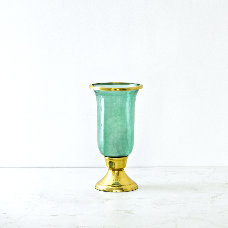 Moksha Solid Hammered Vase with Stand