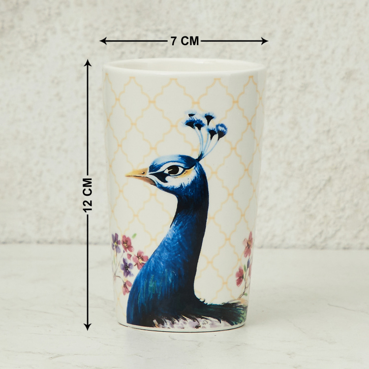 Hudson Peacock Print Ceramic Tumbler