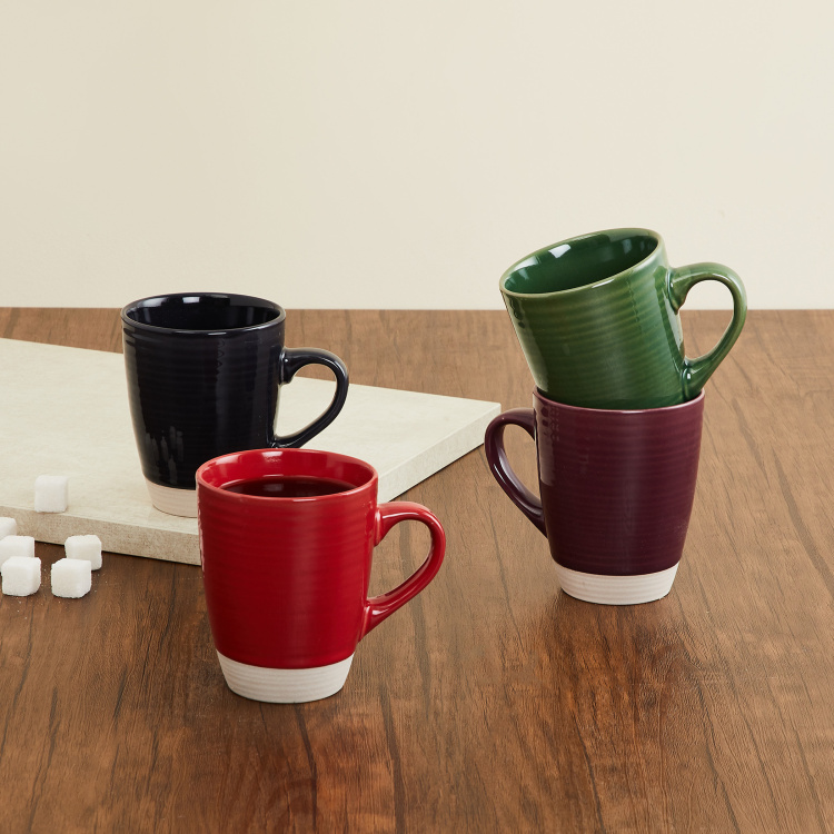 Vibgyor Textured Mug - Set of 4 - 330 ml
