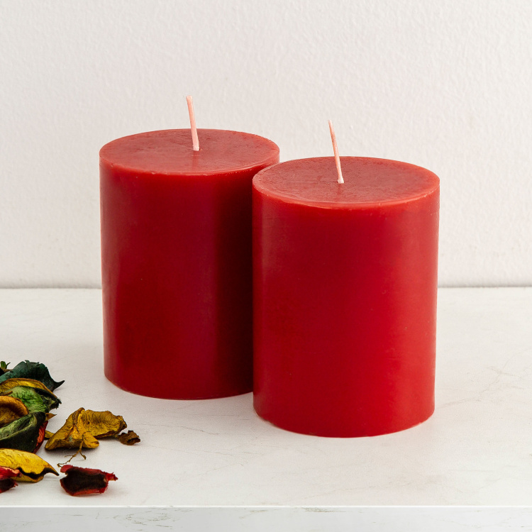 Spinel Solid Pillar Candles - Set of 2