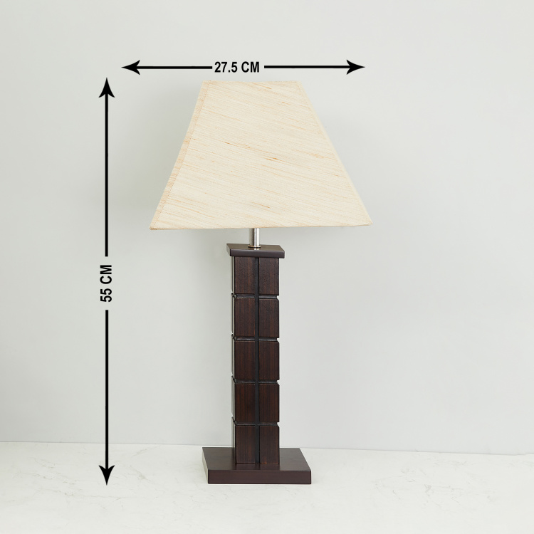 Ashoka-Tishan Textured Wooden Table Lamp