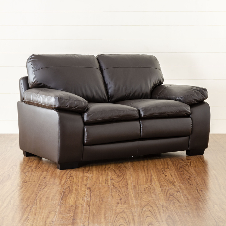Bendigo 2 Seater Half Leather Sofa, Leather Sofa And Chair A Half