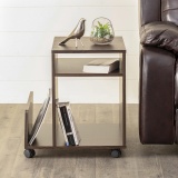 Lewis End Table with Caster - Brown