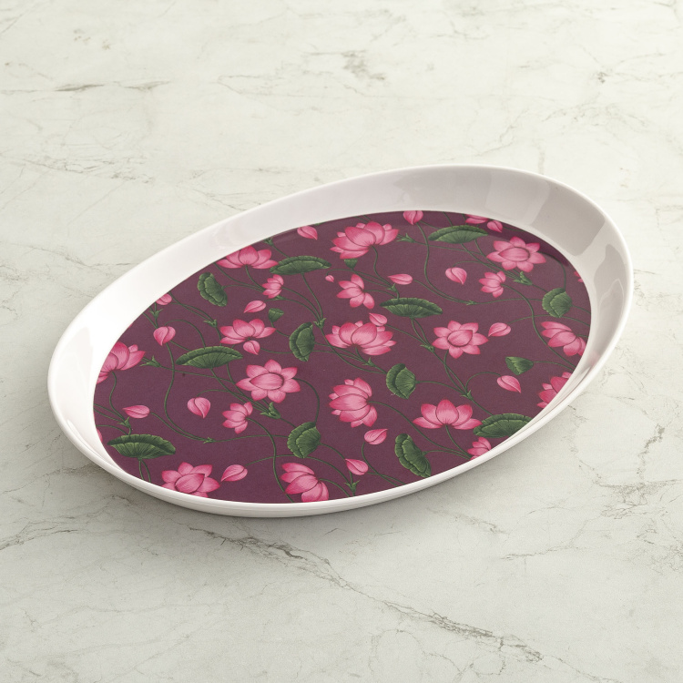 Sutra-Carson Floral Print 3-Piece Serving Tray Set