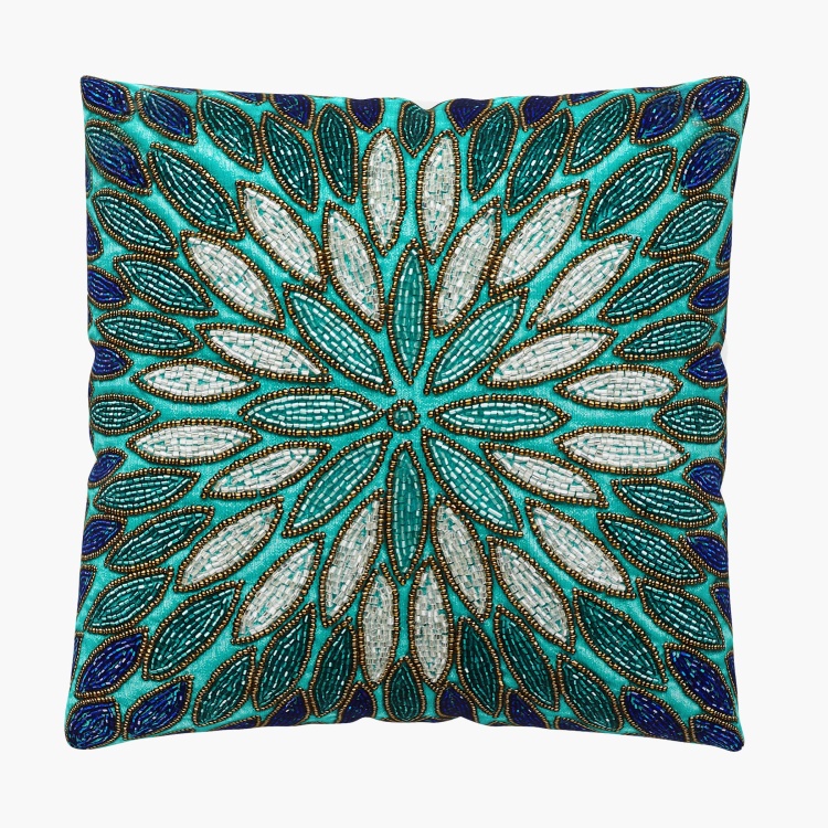 Moksha Glare Embellished Filled Cushion - 30 X 30 cm