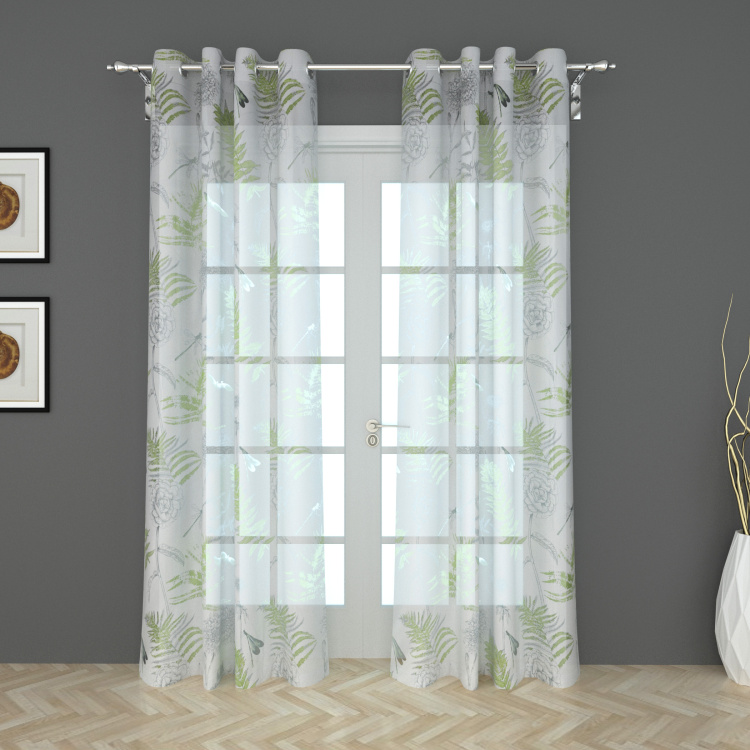 Lavish Printed Sheer Door Curtain Pair - 135 x 225 cm