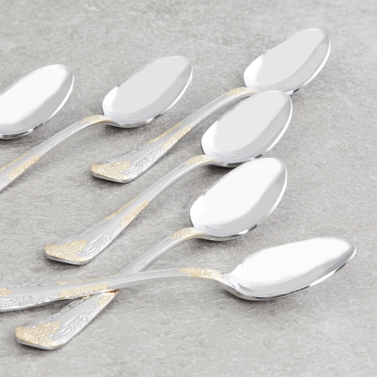 FNS Odyssey Embossed Dessert Spoons - Set of 6