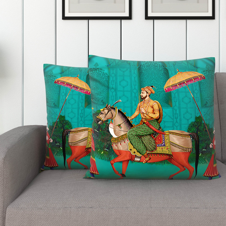 Aurora Printed Double-Sided Cushion Covers - Set of 2 - 40 x 40 cm