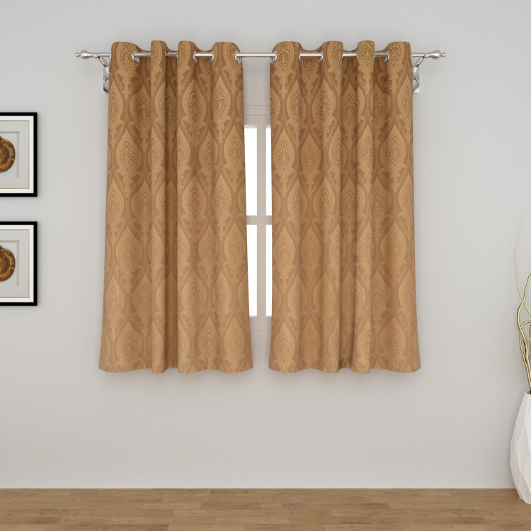 Seirra Fancy Jacquard Patterned Blackout Window Curtain Pair - 110 x 160 cm