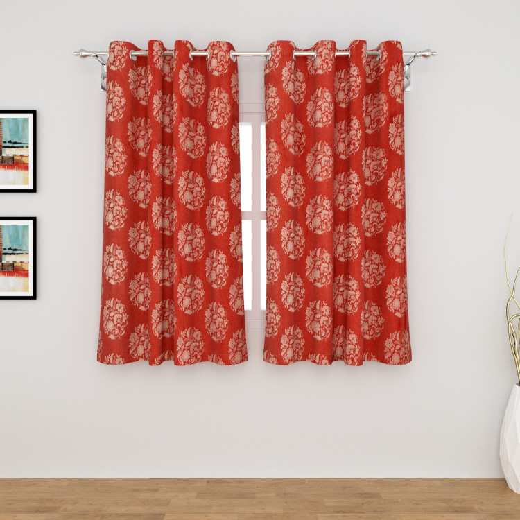 Seirra Fancy Jacquard Patterned Blackout Window Curtain Pair - 110 x 160 cm
