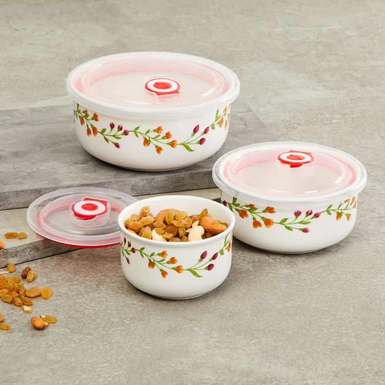 Mandarin Theon 3-Pc. Printed Bowl Set with Cover - 620 ml