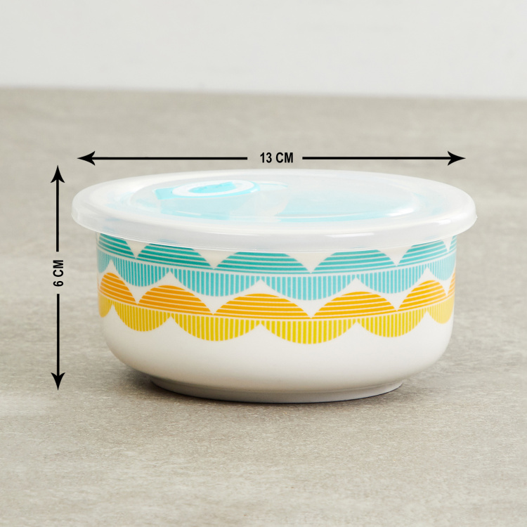 Mandarin Printed Bowls with Lid - Set of 3 - 620 ml