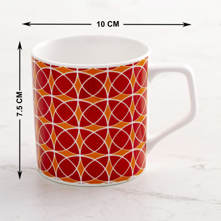 Mandarin-Shalimar Set of 6 Printed Coffee Mugs - 230 ml