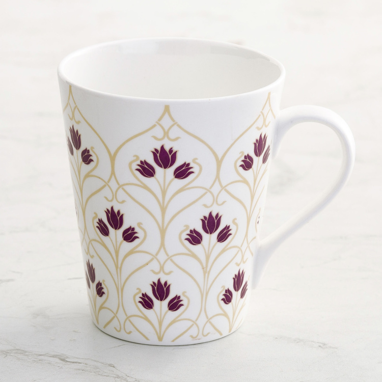Mandarin Splendid Floral Print Mug - Set of 3 - 340 ml