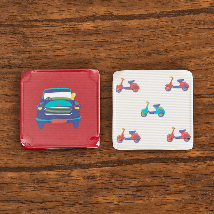 Raisa Retro 6-Pc. Printed Coasters with Stand