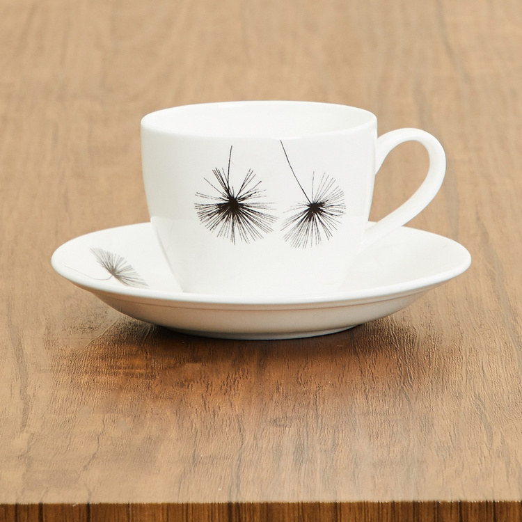 Lucas Windflower Printed 2-Pc. Tea Cup with Saucer - 210 ml