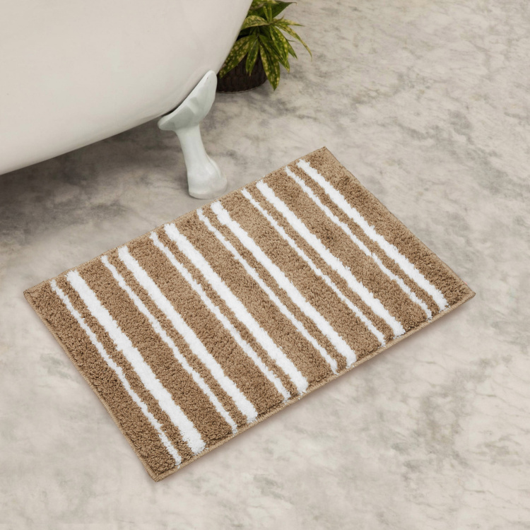 Spinel Textured Polyester  Tufted Bathmat  : 42 cmL x 62 cmW  Beige