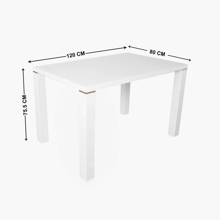 Alaska 4-Seater Dining Table Set with 2 Chairs and 1 Bench - White