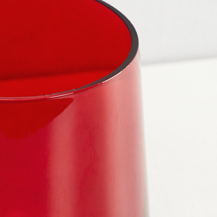Eadric Round Single Pc. T-Light Holder - Glass - Red