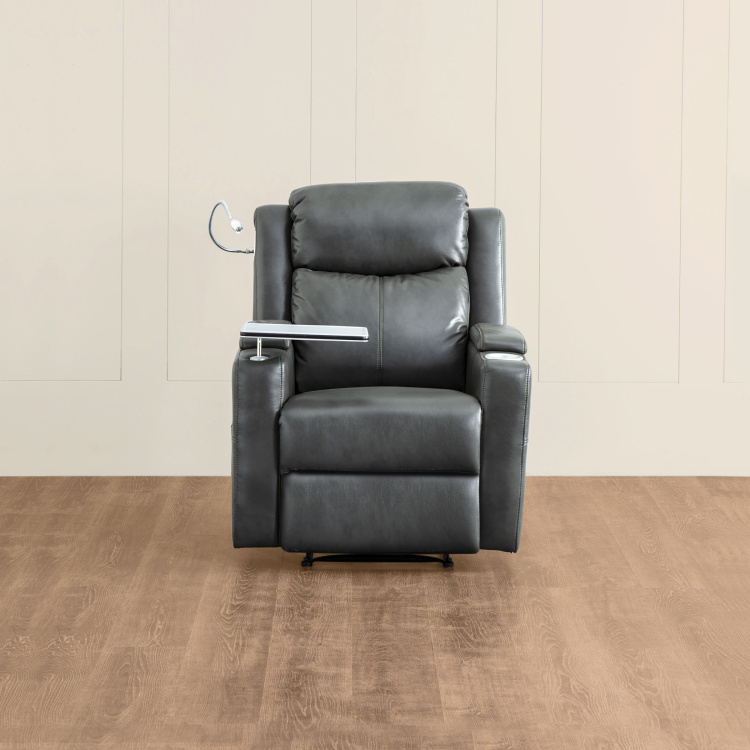 Derby One-Seater Recliner with Laptop Tray - Grey