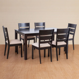 Montoya 6-Seater Dining Table Set with Chairs - Brown
