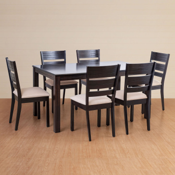 Montoya 6-Seater Dining Set with Chairs - Brown
