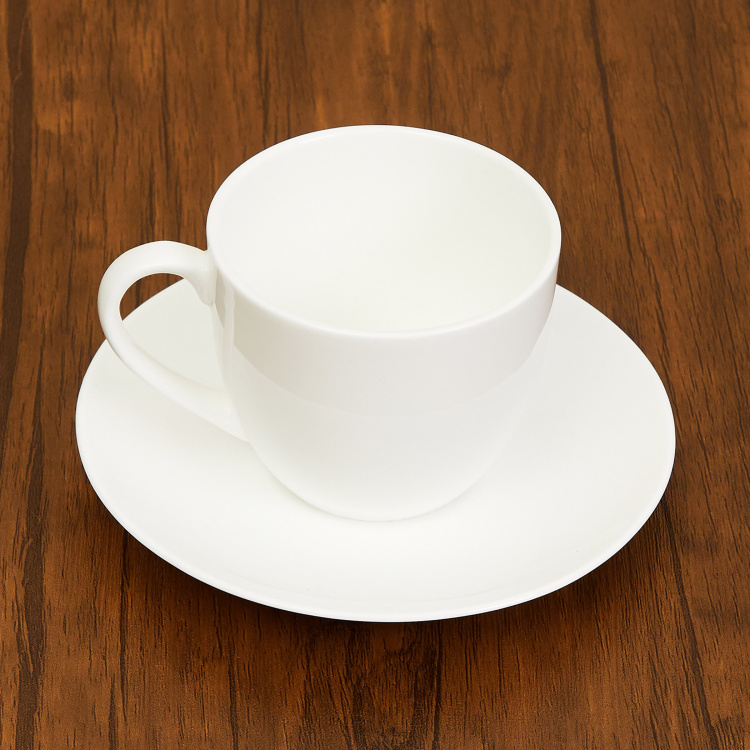Milkyway Solid Sets - Bone China -250 ml -Cup and Saucer 15 cm  L x 8 cm  H -White