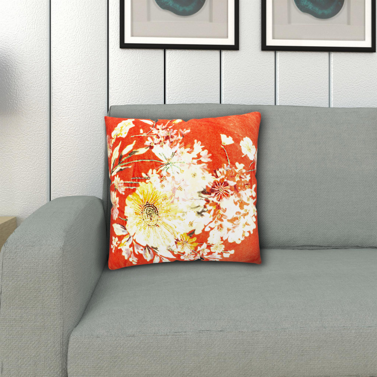 Matrix Gardenia Printed Cushion Cover- 40 x 40 cm
