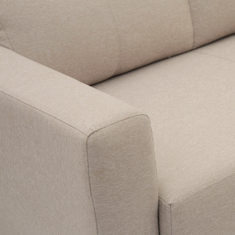 Emily Beige Solid Fabric 3+2 Sofa Set