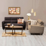 Emily Beige And Grey Textured Fabric 3+2 Sofa Set