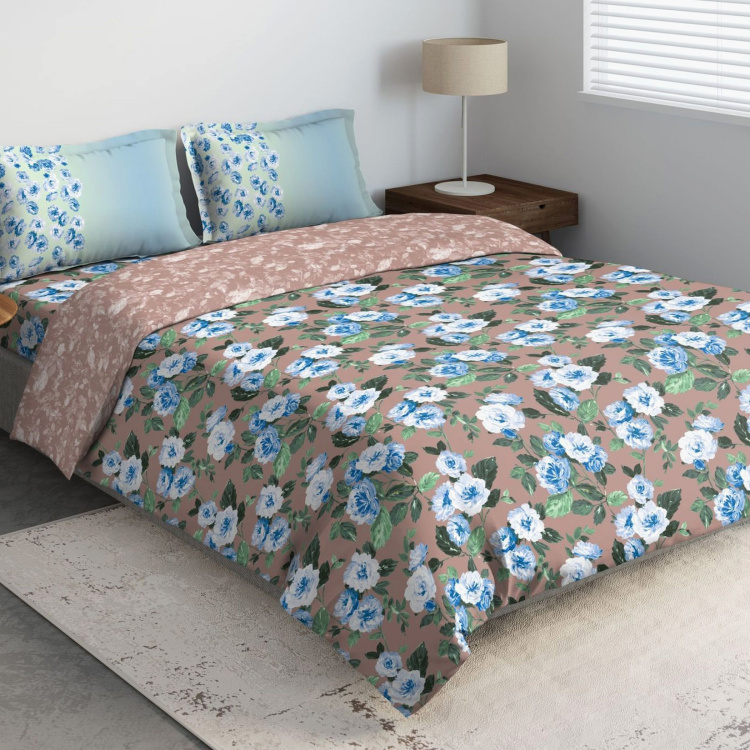 D'DECOR The Prime Floral Print 4-Piece Bedsheet Set - 229 x 274 cm