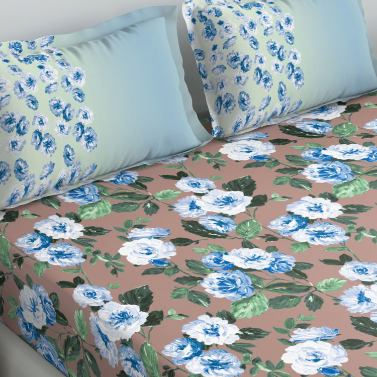 D'DECOR The Prime Floral Print 3-Piece Queen-Size Bedsheet Set - 274 x 229 cm