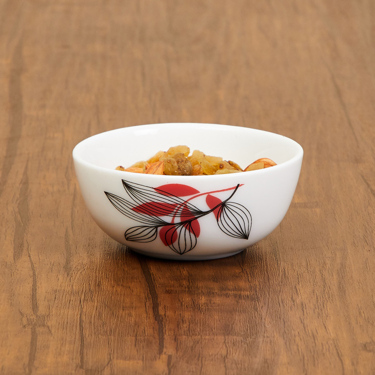 Cosmos-Bella Printed Curry Bowls - Glass - 150 ml - Microwave Compatible - White