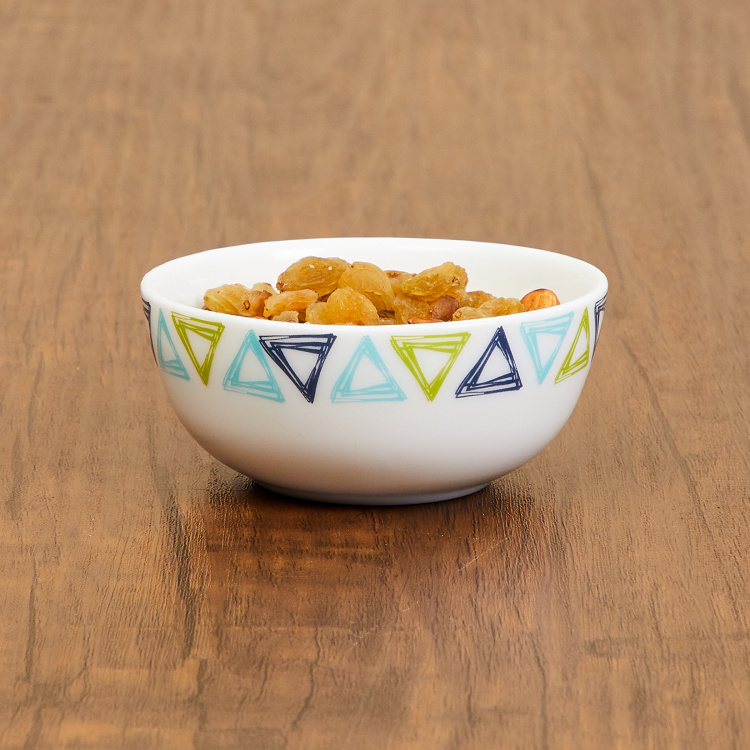Cosmos Jive White Opalware Microwave Safe Printed Curry Bowl - 150ml