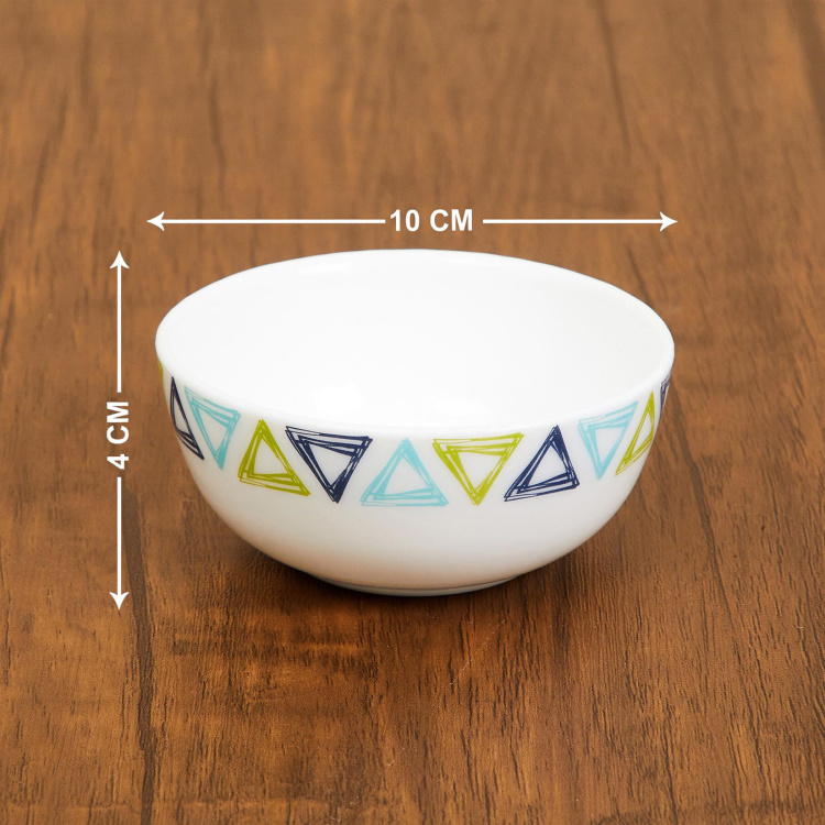 Cosmos Jive White Opalware Microwave Safe Printed Curry Bowl - 150ml