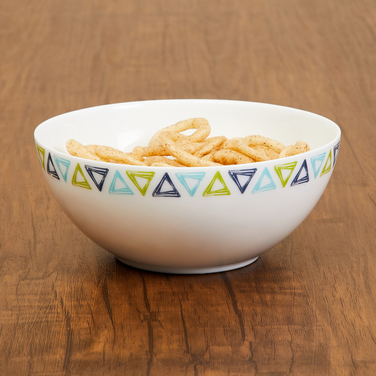 Cosmos Jive White Opalware Microwave Safe Printed Serving Bowl - 850 ml