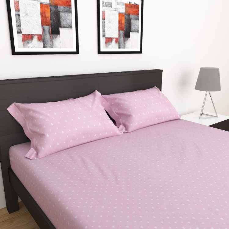 Slate Printed 3-Piece Double Bedsheet Set - 228 x 254 cm
