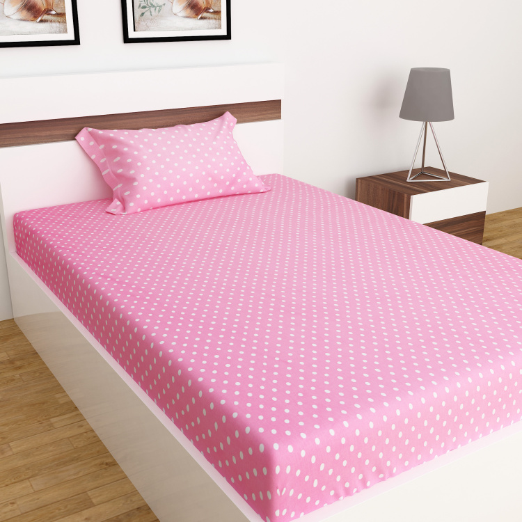 Slate Polka Print 2-Piece Flat Single Bedsheet Set - 152 x 228 cm