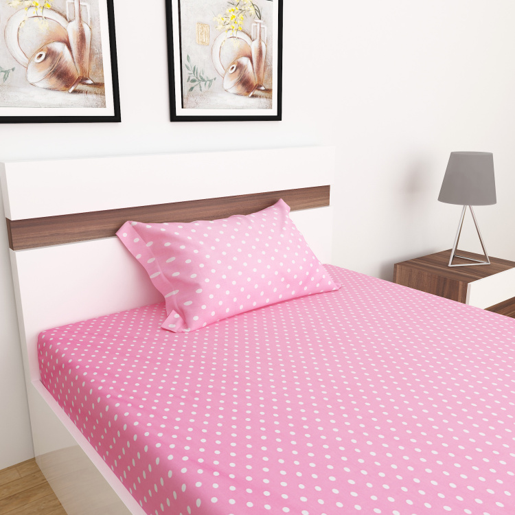 Slate Polka Print 2-Piece Flat Single Bedsheet Set - 152 x 228 cm
