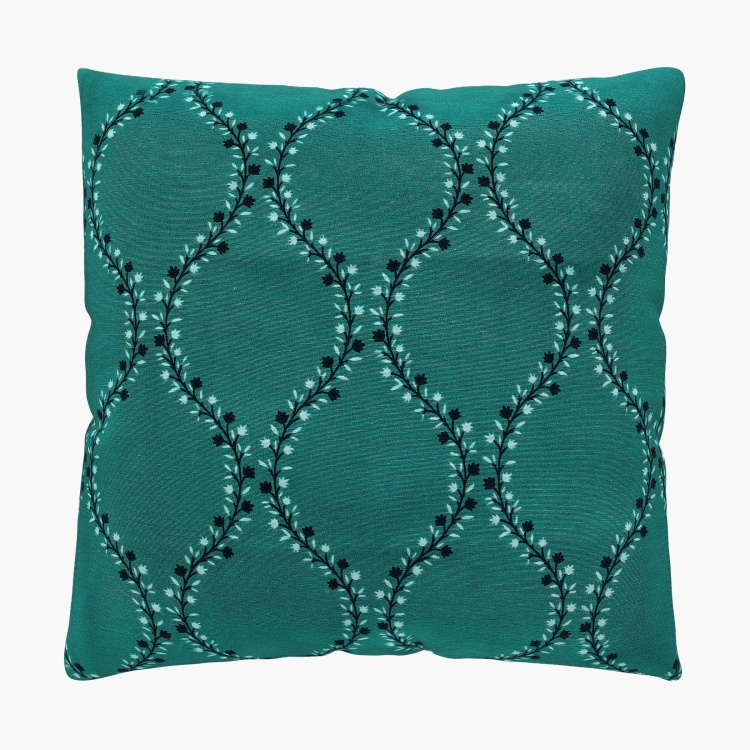 Hewa Printed Polyester Cushion Cover  : 40 cm x 40 cm Blue